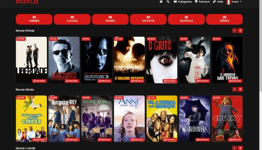Script Site de Filmes Online Series Painel + Player