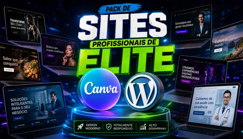 Pack de Sites Canva e WordPress, crie Sites Profissionais
