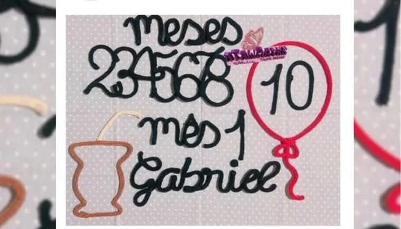 Kit Mêsversário Gaúcho Cuia e Nome em Tricotin Personalizado