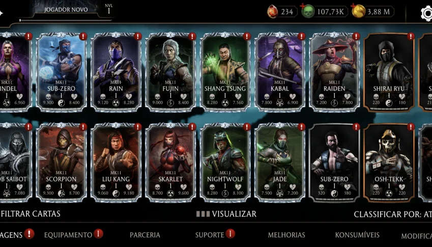 Contas Mortal Kombat Mobile MK Mobile