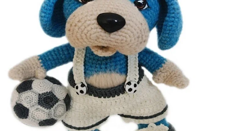 Receita em PDF - Cachorro Futebol Amigurumi