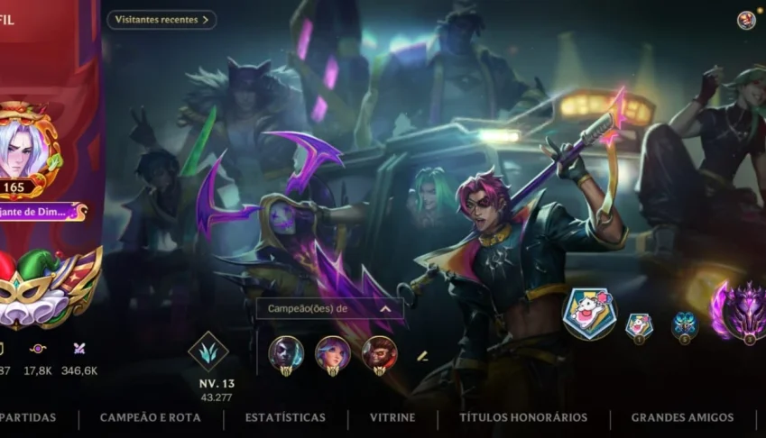 WILD RIFT - 96 Skins, 9 lendarias, nivel 165, Esmeralda 3...