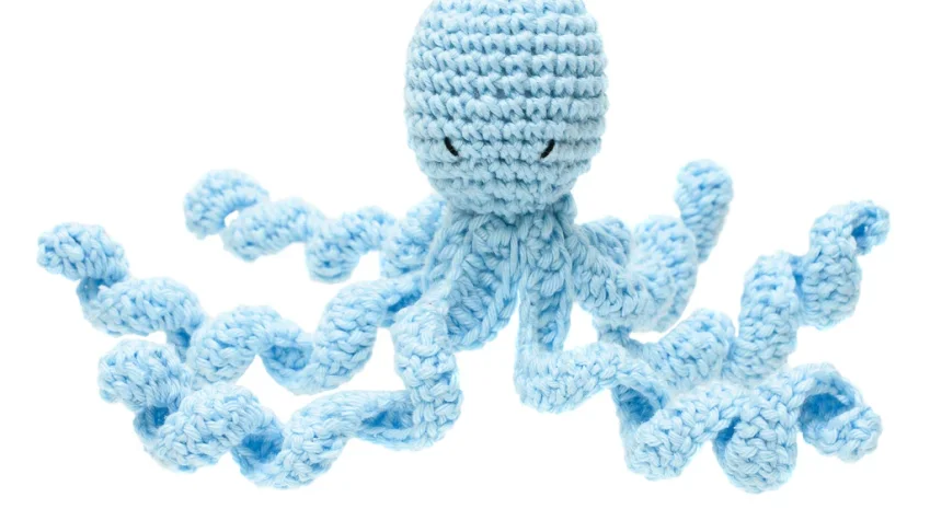 Amigurumi Polvo Azul Artesanal Presente Maternidade Oceano