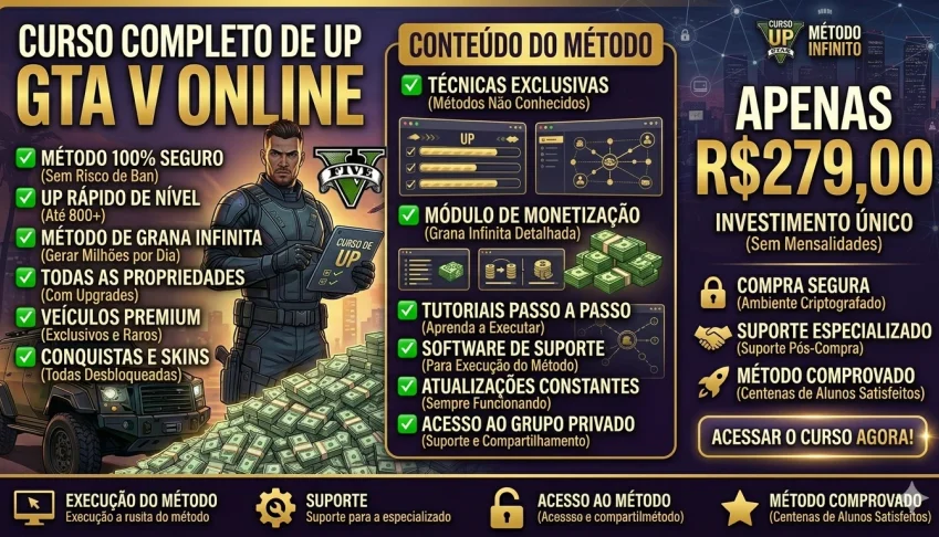 Curso GTA V Online Completo de Up de Contas
