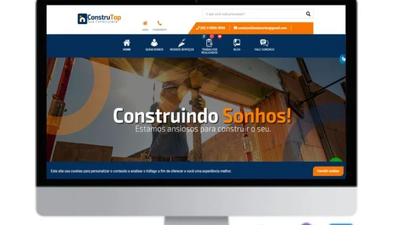 Script Site Institucional Em Php Tema Construção