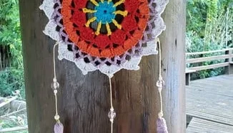 Mandala Enfeite de Parede em Crochê