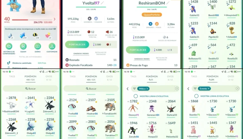 Pokémon Go L40 | 7 Míticos | 27 Lendários | 17 Shinys | L011