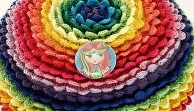 Capa de Almofada em Crochê Flor Pétalas