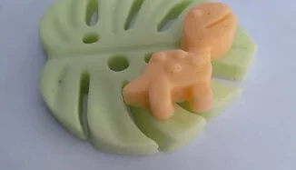 Sabonete dino na folha