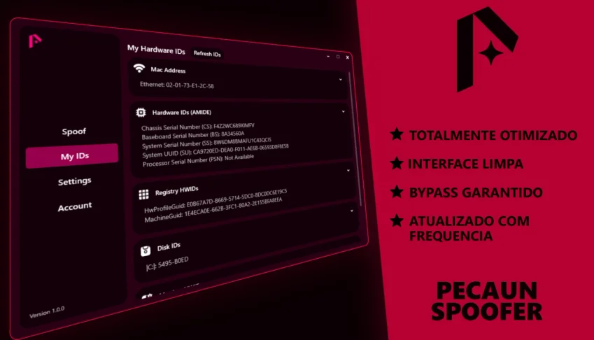 Pecaun Spoofer | Unban em qualquer jogo (30 Dias)