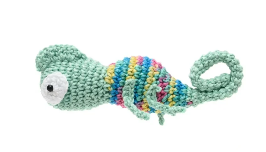 Camaleão em Amigurumi
