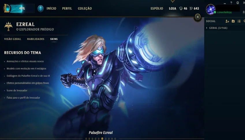 Conta de league of legends 50 skins