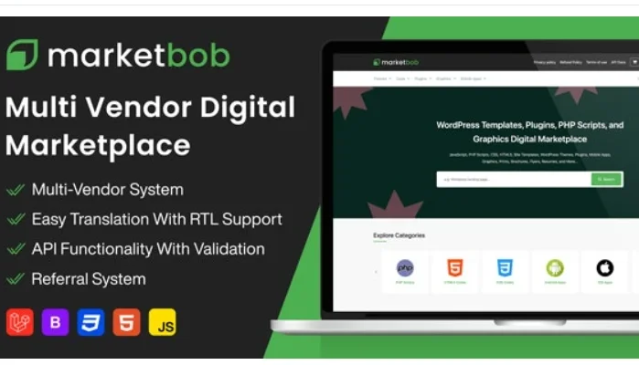 Marketbob – Multi-Vendor Digital Marketplace