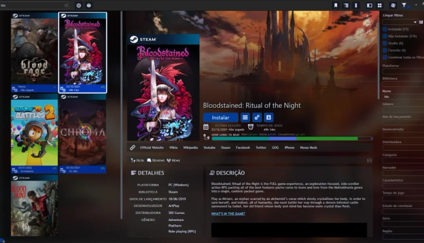 Playnite 10 - Gerenciador de bibliotecas de videogame