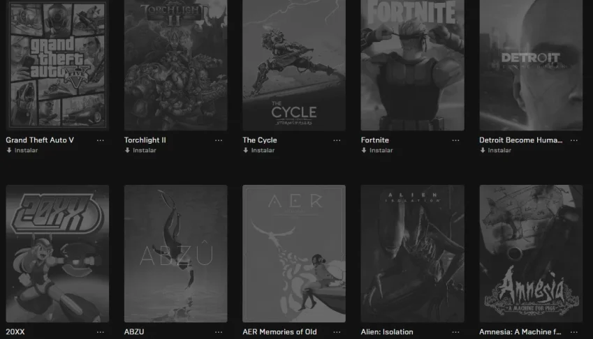 Conta da Epic Games com 43 jogos