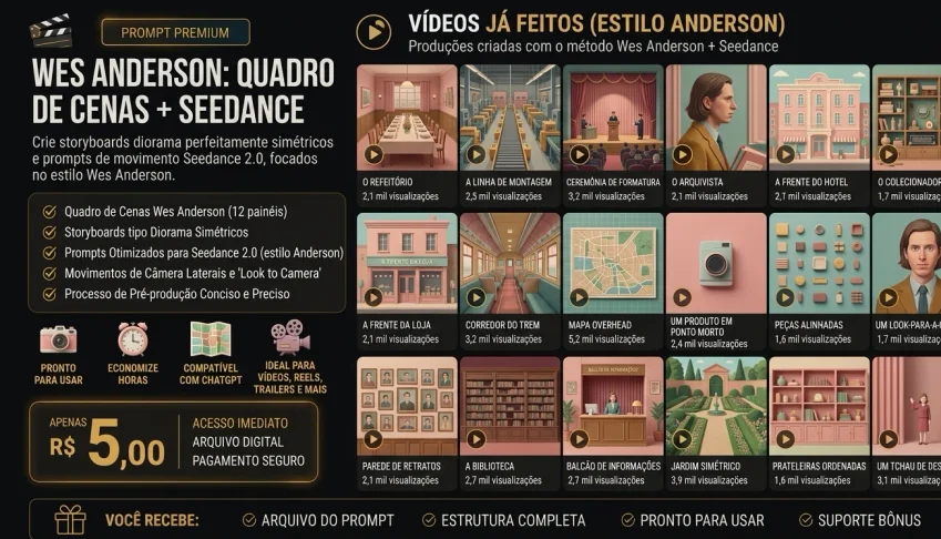 SKILLS Wes Anderson Diretor Cinema  IA Beat Sheet + Seedance
