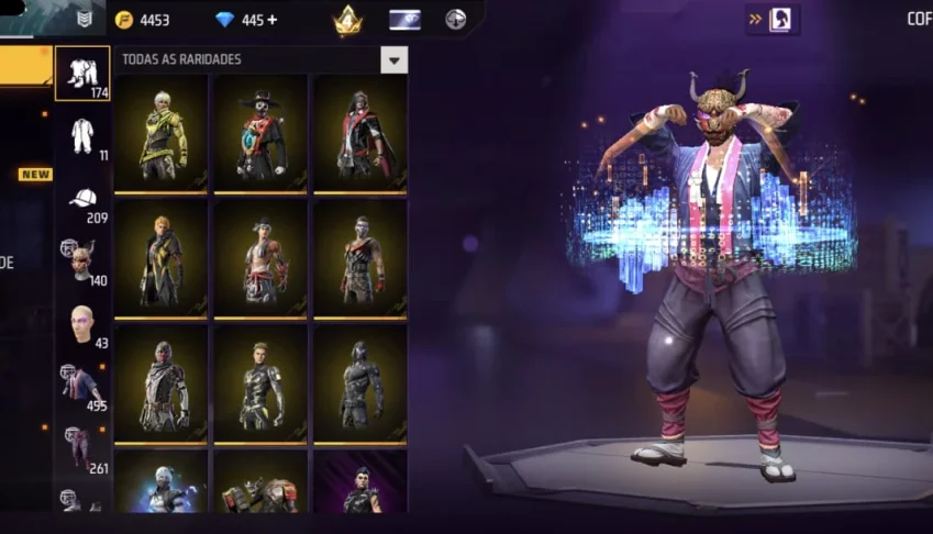 Conta de free fire muito antiga