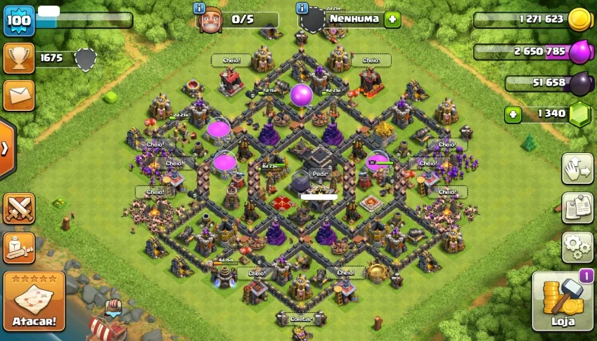 CLASH OF CLANS CV 9 LVL 100