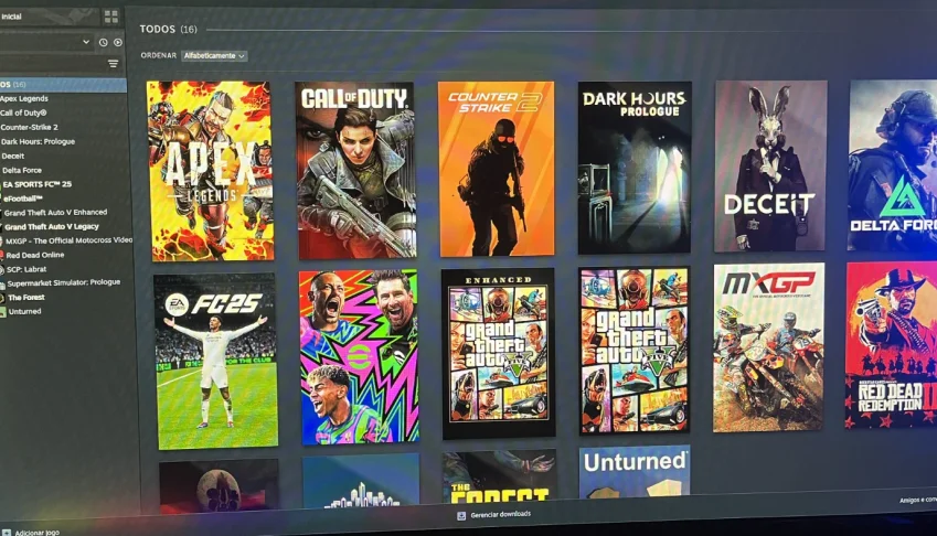 conta na steam com jogos originais, gta v,red dead, fc25 etc