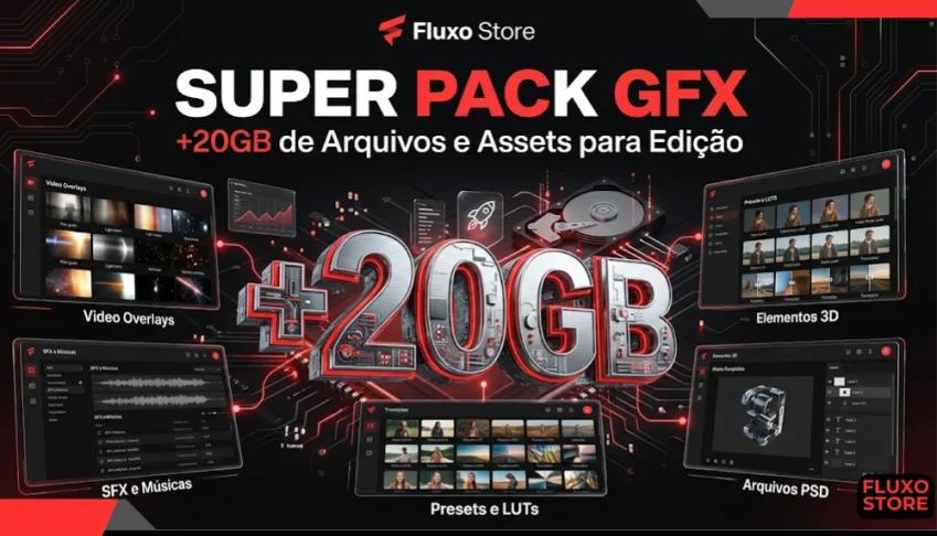 Super Pack GFX: +20GB de Arquivos e Assets para Edição