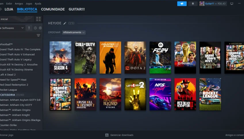 Steam Conta Com mais de 50 Jogos 20 ANOS DE CONTA