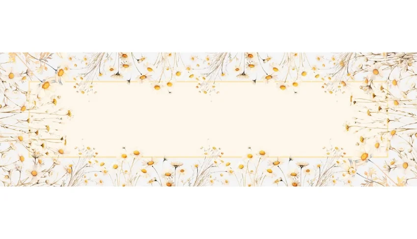 Caminho de Mesa 143x46cm - Flores e Borboletas