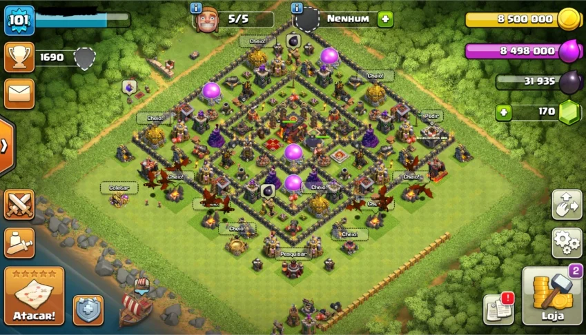 Vila Clash os Clans CV 10 Recente, vila muito boa