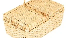 Cesta Piquenique - Palha Tecida - M