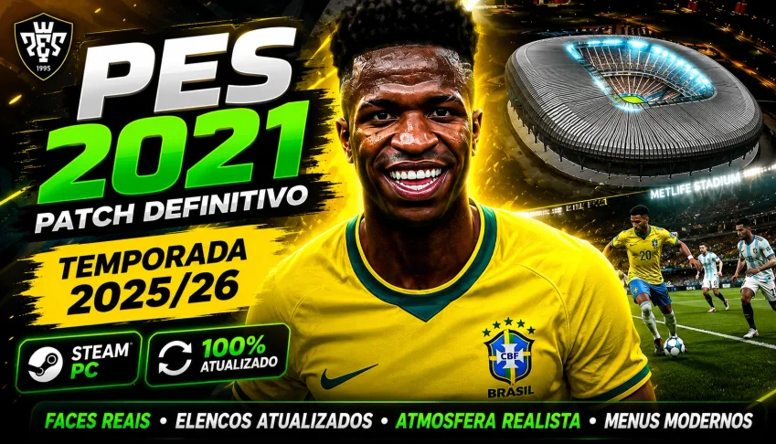 PATCH PES 2021 GOGOSZ 2025 ATUALIZADO 💛💚