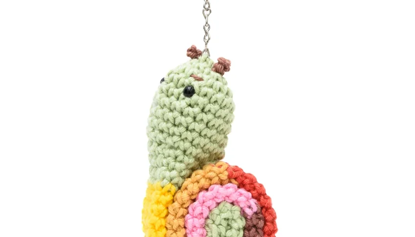 Chaveiro Caracol em Amigurumi