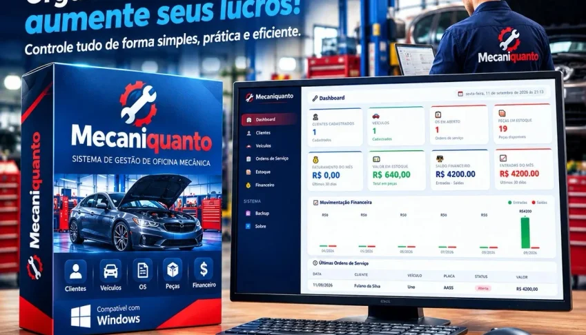 Mecaniquanto - Gestão e Ordens Serviço P/ Oficinas Mecânicas