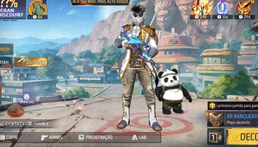 conta de free fire antiga e gemada