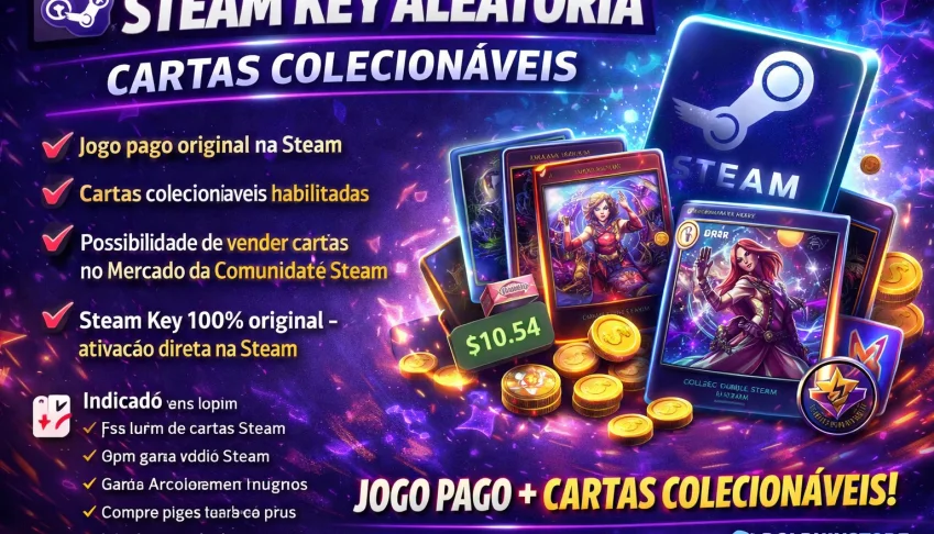 Steam Keys Aleatorias Com Cartas (Entrega Automatica!)