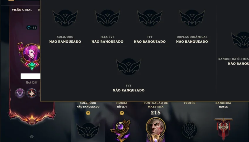 Unranked com 95 Champs e 74 Skins ( ADC / MID )