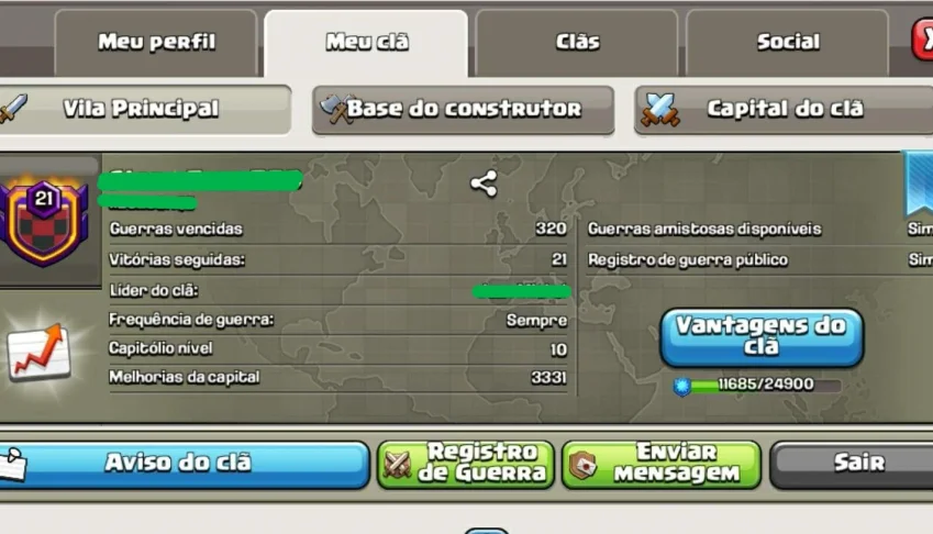 Clash Of Clans Clã Nível 21
