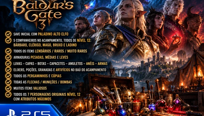 Baldurs Gate 3 (PS5) - Itens, Armaduras, Pergaminhos, etc!!!