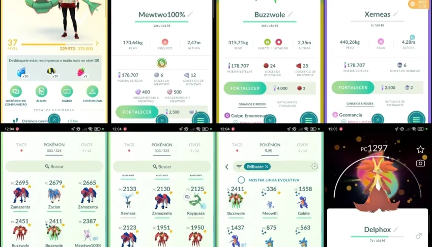 Nível 37 | Mewtwo 100% IV + 18 Lendários Q257