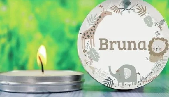 Vela na Lata Personalizada Maternidade, Aniversário Safari