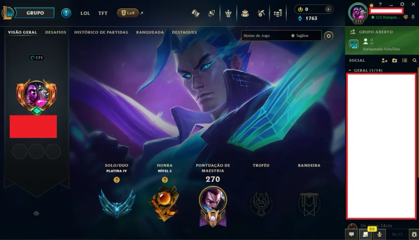 Conta De Lol Lvl 171 Platina 36 Skins