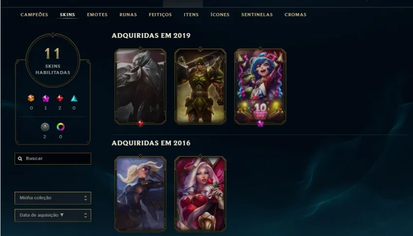 Vendo Conta de lol 30 nivel /70 campeões / 11 skins