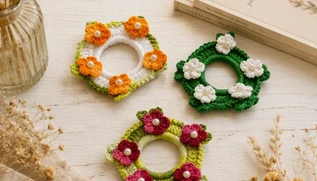 Xuxinha de cabelo em crochê - kit 3 unidades