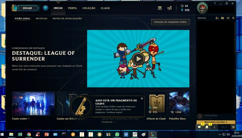 LOL - LEVEL 61 - UNRANKED SEASON 7 - PRATA 1 SEASON 8