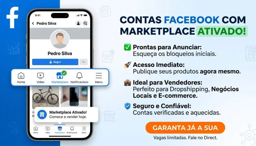 Facebook com BM Ativado | Pronto para Anunciar | 2FA