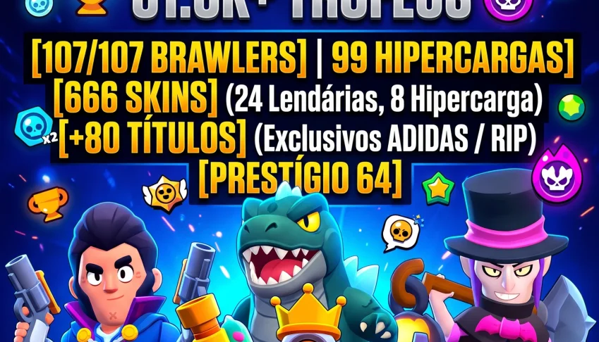 Conta Braw Stars de 81k de troféus