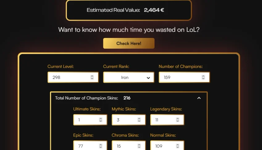Conta LoL de uso pessoal 200 skins