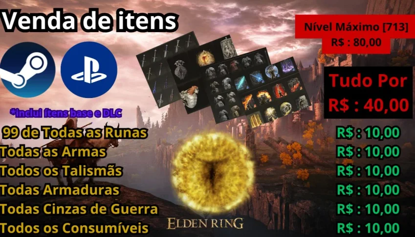 ELDEN RING - Todos os Itens do Jogo [ Playstation 4/5 ] & PC