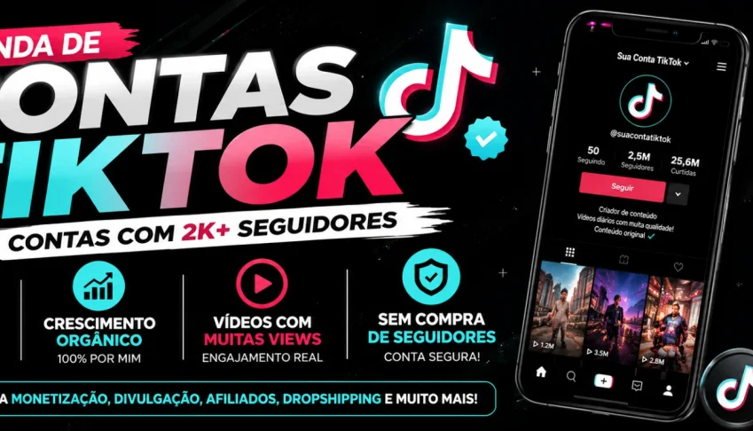 Contas TikTok Shop 2-10k seguidores - Seguidores Reais