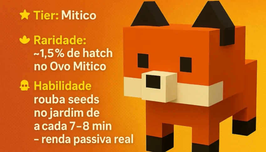 🎁 COMPRE 1 RED FOX E LEVE 2, PET RARO do Grow a Garden