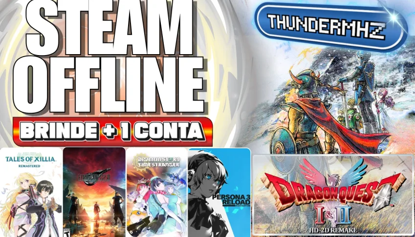Dragon Quest 1, 2 e 3 HD 2D Remake - 2 Contas Steam Offline