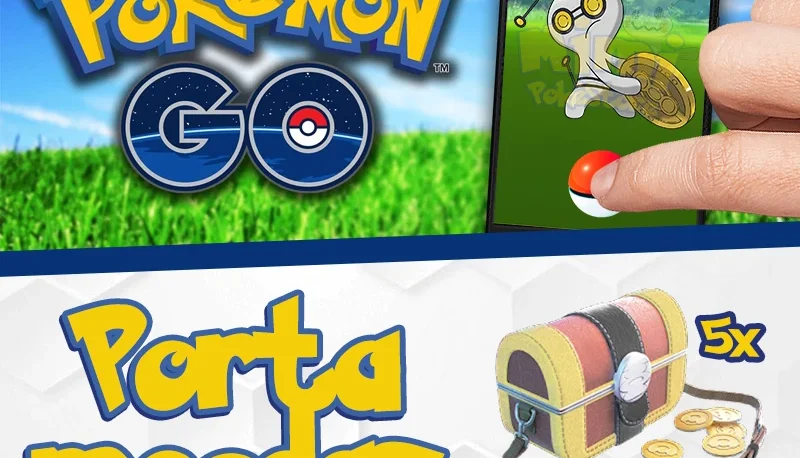 5 (cinco) Porta Moedas - Pokemon GO - Gimmighoul / Gholdengo